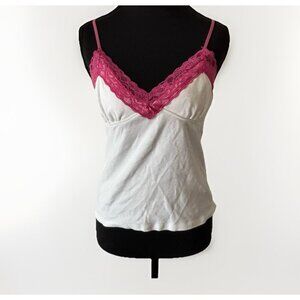 Y2K Shut Eye Fairy Babydoll‎ Cami Size M Preppy Lace Trim Coquette Top Whimsy